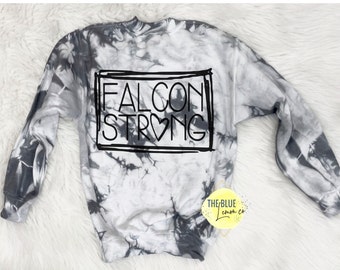 Falcon Strong, School Spirit Wear, Many Colors Available, Hand-Dyed, Tie-Dye, Sweatshirt, Super Soft and Comfy Sweatshirt