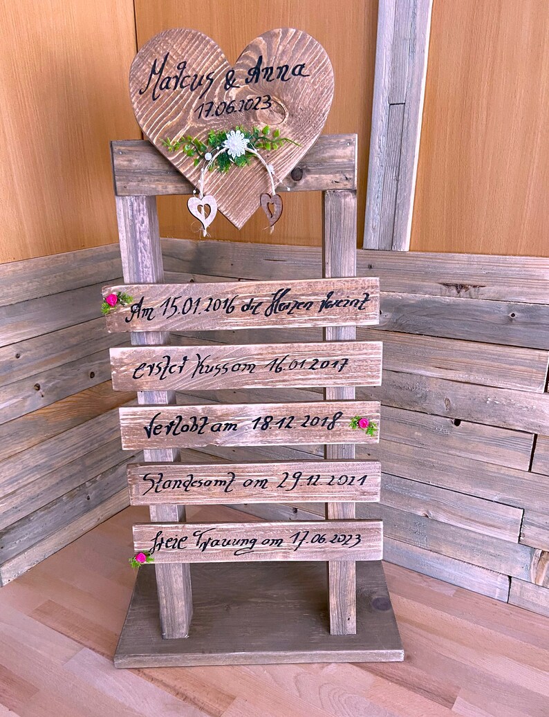 Panneau en bois, présentoir en bois pour mariage image 5