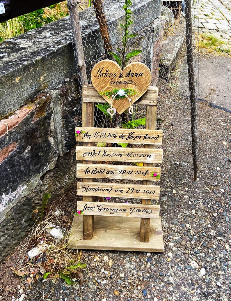 Panneau en bois, présentoir en bois pour mariage image 6