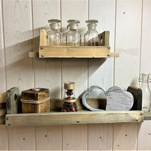 Rustic shelf, wall board, wooden shelf, wall shelf, shelf, made of reclaimed wood