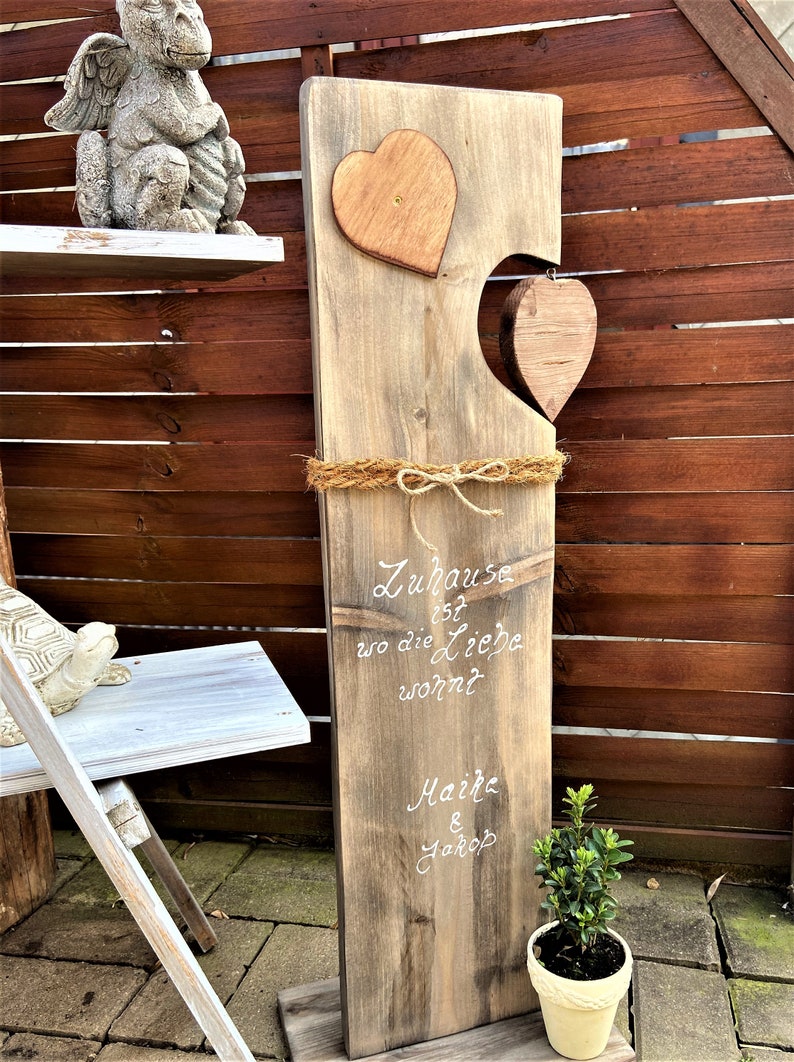 Holzschild, Holzaufsteller, Stele, Gartendeko, Holz, Holzbrett, Eingangsdeko, Willkommensschild, Willkommen, zdjęcie 6