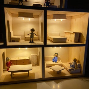 Maison de poupée avec lumière, maison de souris, chambre d'ours image 8