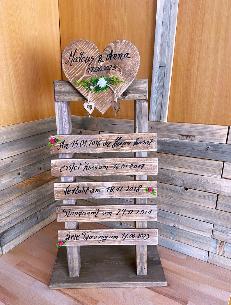 Panneau en bois, présentoir en bois pour mariage image 4