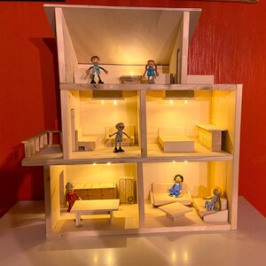 Maison de poupée avec lumière, maison de souris, chambre d'ours image 3