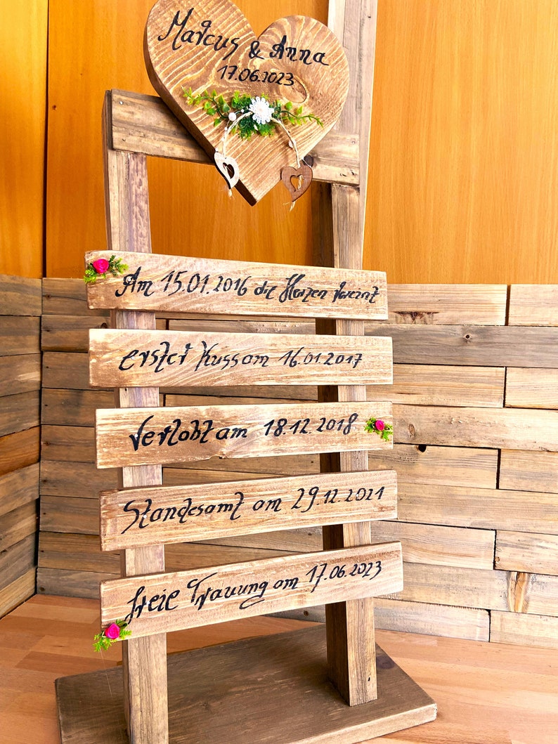 Panneau en bois, présentoir en bois pour mariage image 3