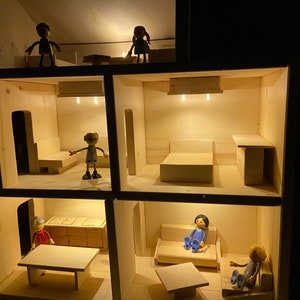 Maison de poupée avec lumière, maison de souris, chambre d'ours image 9