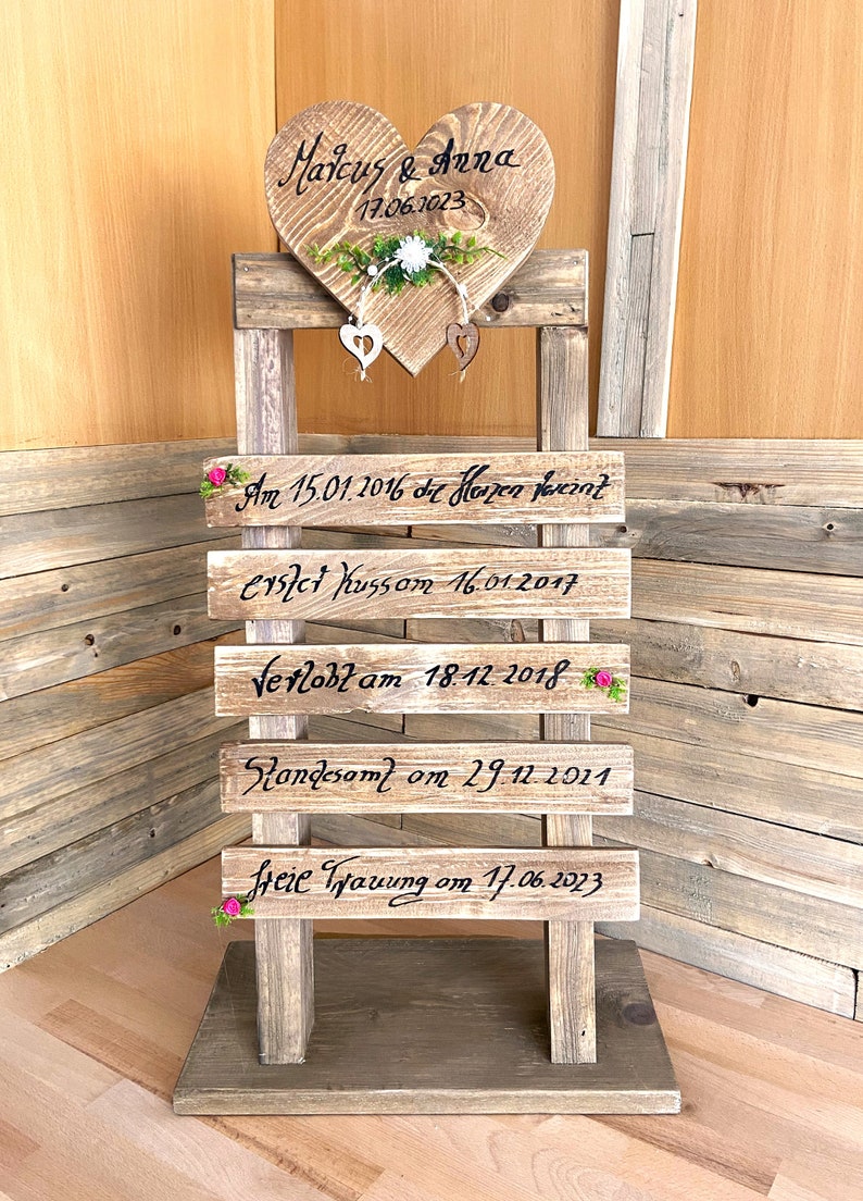 Panneau en bois, présentoir en bois pour mariage image 1