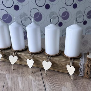decorative beams, tealight holders, candlesticks