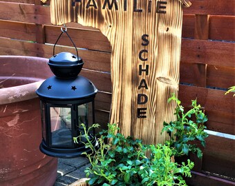 Holzschild, Holzaufsteller, Stele, Gartendeko, Holz, Holzbrett, Eingangsdeko, Willkommensschild,