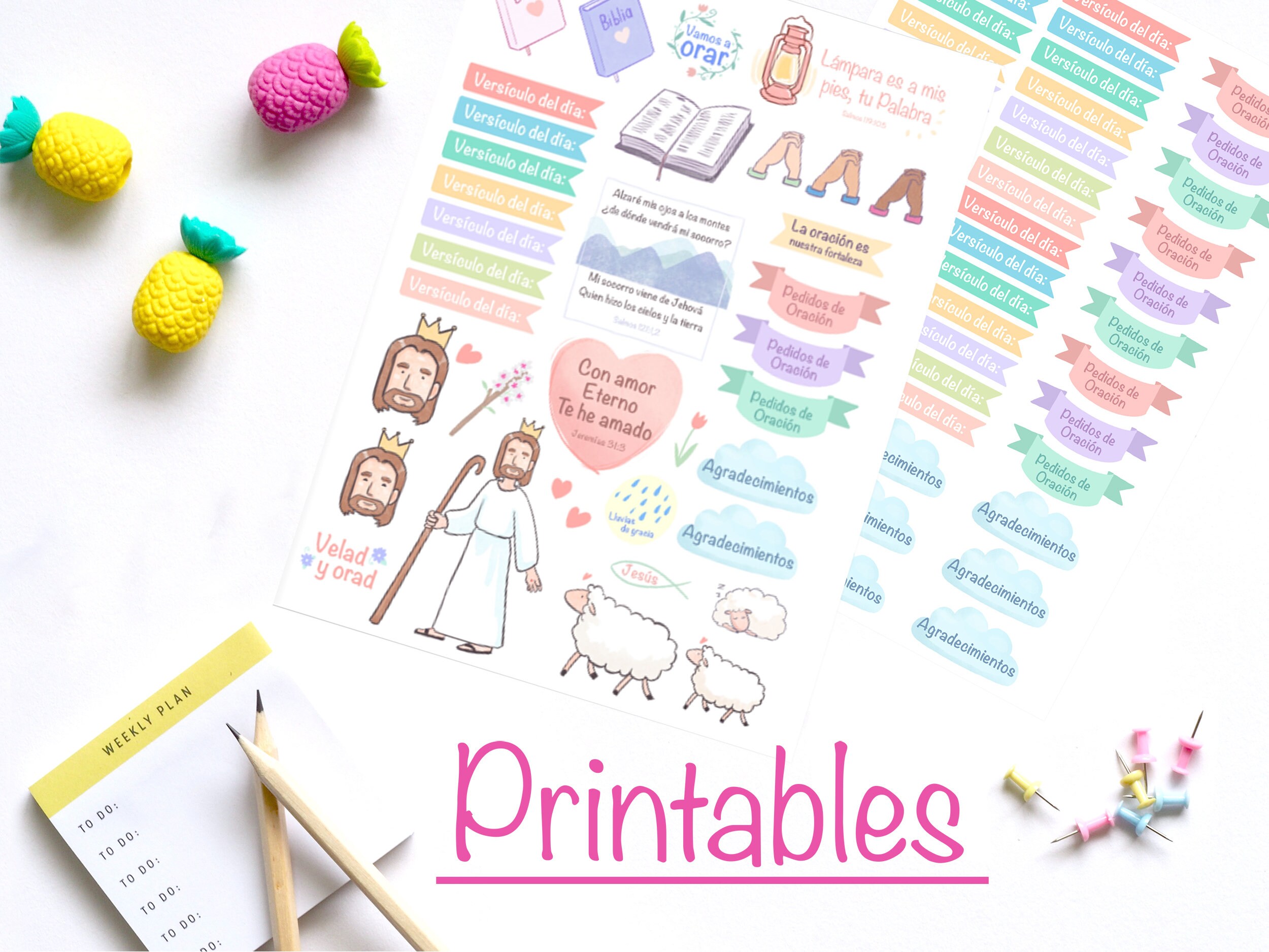 Stickers cristianos fe Jesús imprimibles pegatinas Etsy España