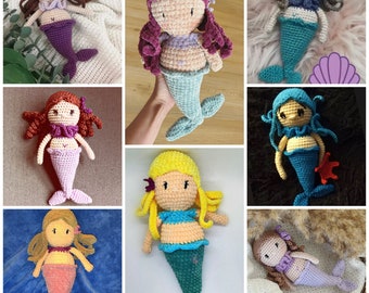 Crochet pattern Mermaid Stella crochet doll pattern