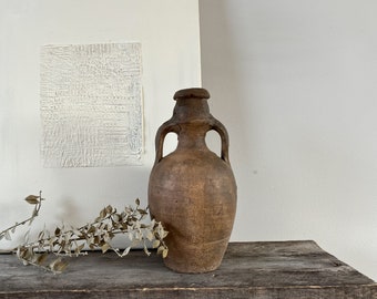 Matte pottery vase, Aged vessel, Artisan vase, Stone texture vase, Organic Decor Vase, Rustic textured vase, Pottery Vase