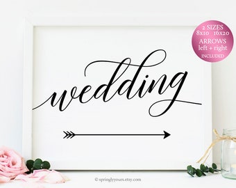 wedding arrow sign etsy