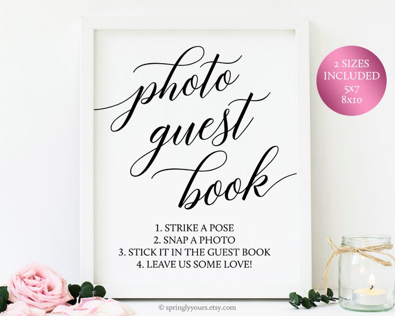 Photo Guest Book Sign Photo Guestbook Sign Photo Booth Guest Etsy