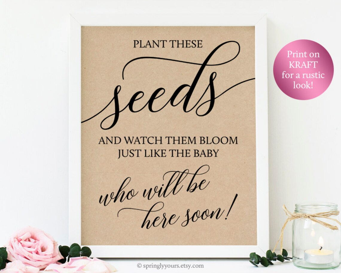 Baby Shower Seed Favors Sign Baptism Baby Shower Seed Packet Etsy