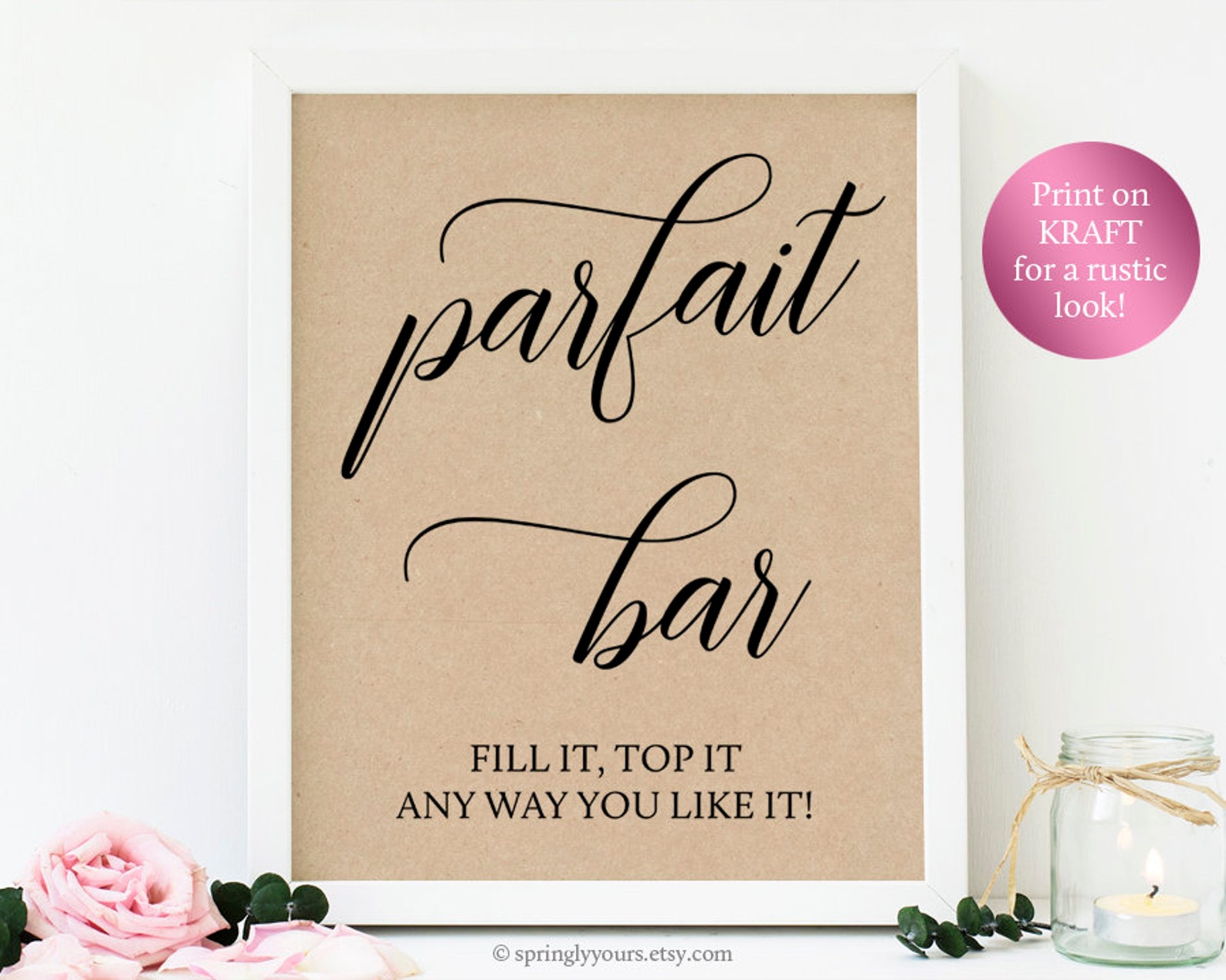 Parfait Bar Sign Printable Brunch baby shower drink sign | Etsy