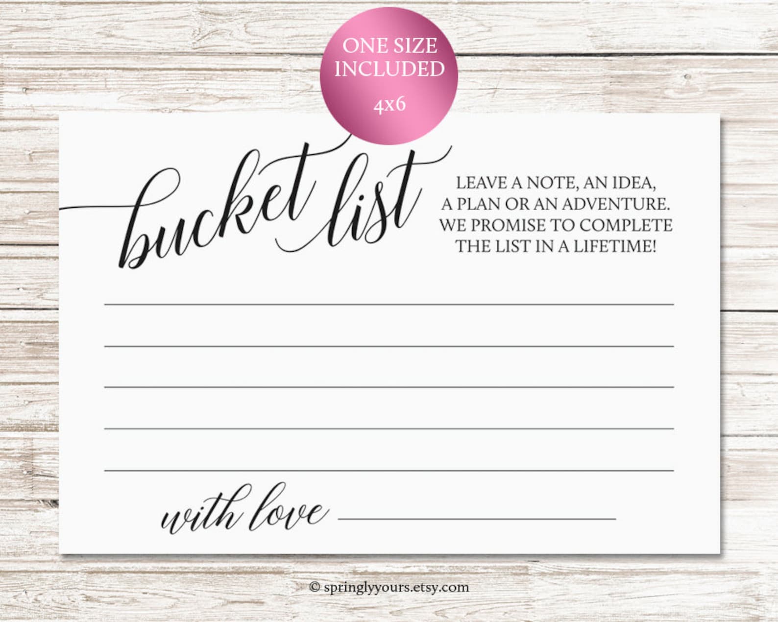 Wedding Bucket List Cards For Wedding Bucket List Guest Book Etsy