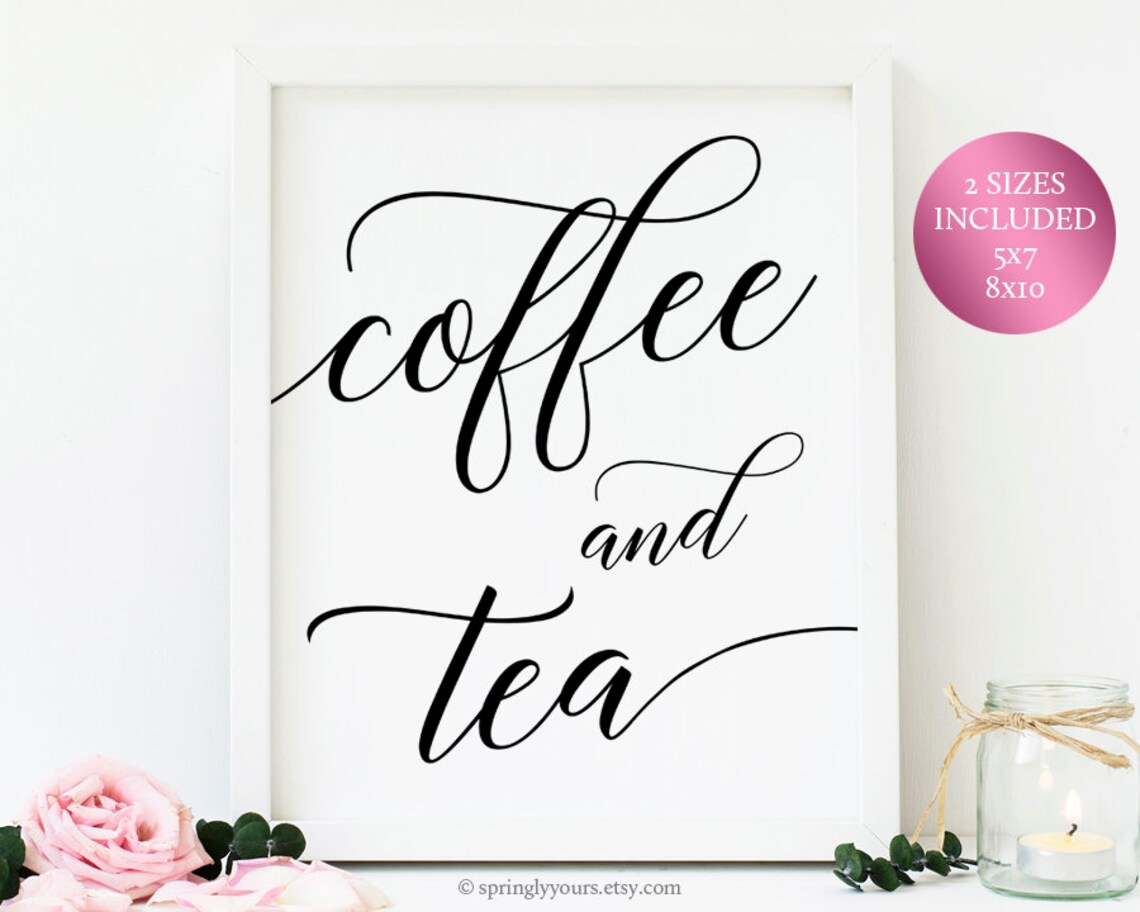 Coffee And Tea Sign Printable Coffee And Tea Bar Sign Baby | Etsy