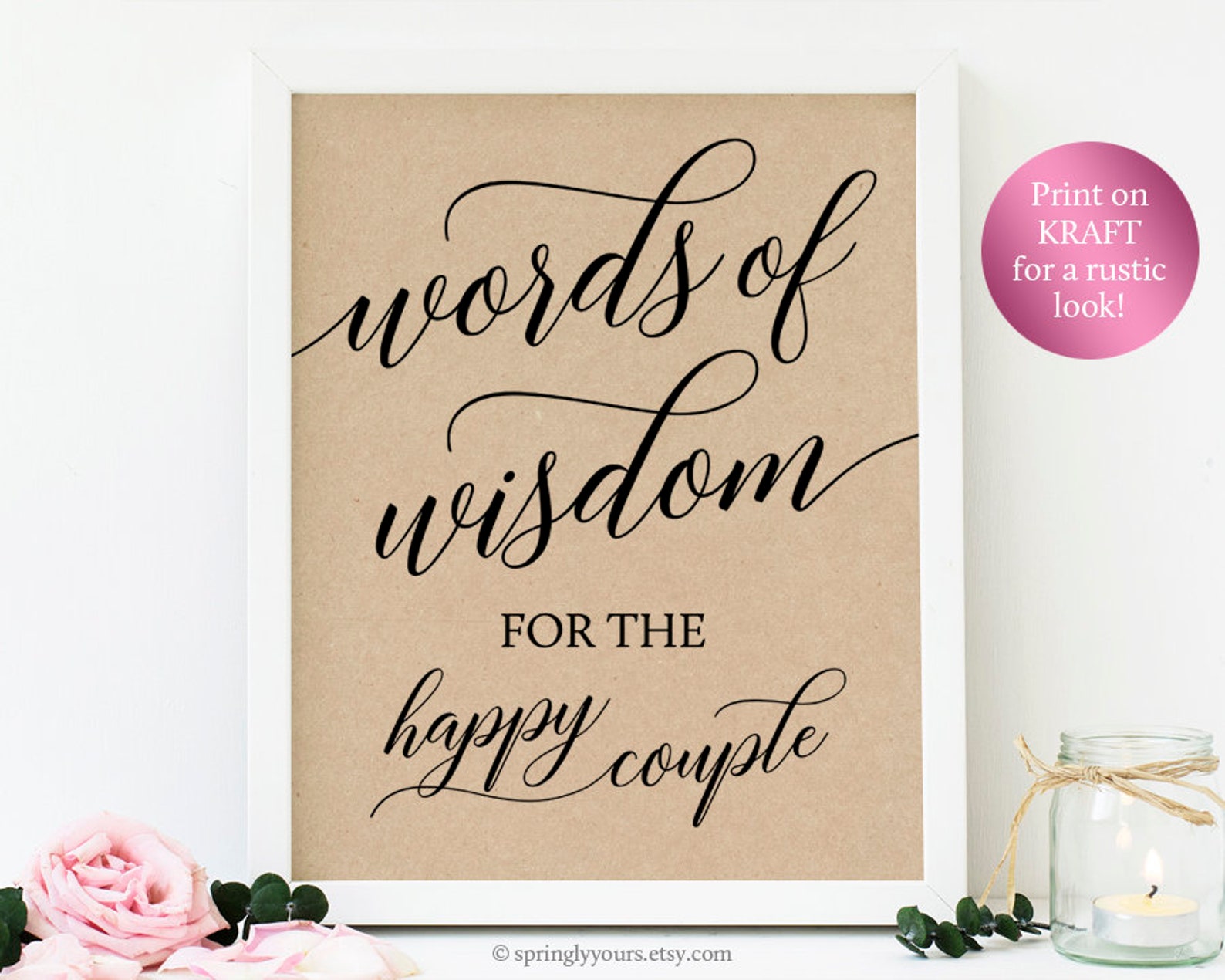 Words Of Wisdom Sign For Wedding Words Of Wisdom For The Bride Etsy