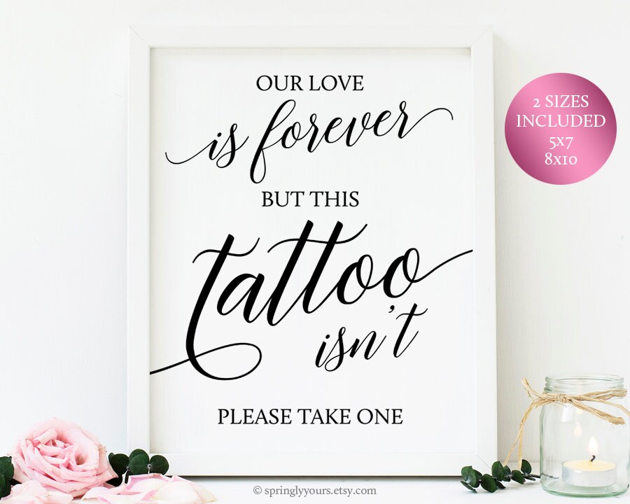 Temp Tattoo Sign Printable Wedding Temporary Tattoo Station | Etsy