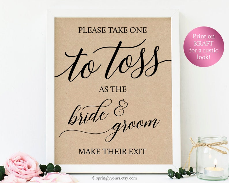 Wedding Toss Sign Please Take One To Toss Sign Wedding Toss Etsy