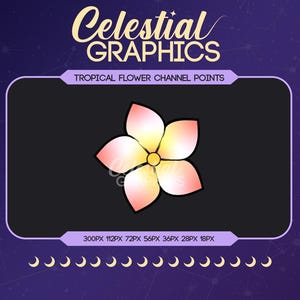 Icône de points de chaîne Twitch fleur tropicale corail, emote, téléchargement numérique