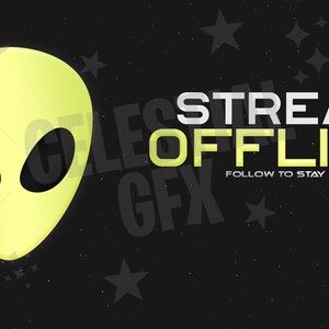 Yellow Alien Offline Screen || Twitch Overlays || Stream Graphics|| Stream Overlays