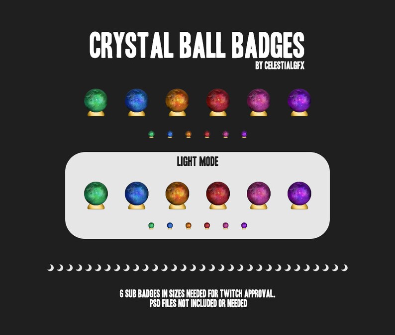Crystal Ball Twitch Sub Badges Twitch Cheer & Bit Badges Etsy