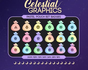Twitch Bit Badges – Pastel Pouch | Cute | Money | Kawaii | 8 Sub & Bit Badges for Streamers