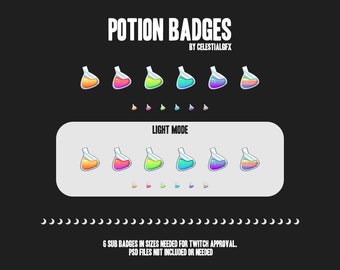 Potion Subscriber Badges || Twitch, Kick, Youtube, Discord || Loyalty Badges || Halloween, Potions, Scientist