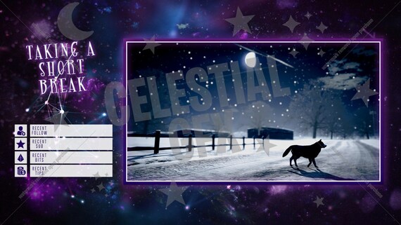 Twitch Intermission Overlay Brb Screen Galactic Etsy