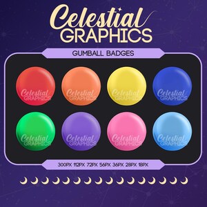 Twitch Sub Badges – Gumballs | Dot | Button | Candy | 8 Sub & Bit Badges for Streamers