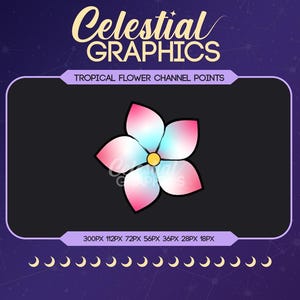 Icône de points de chaîne Twitch fleur tropicale verte, emote, téléchargement numérique
