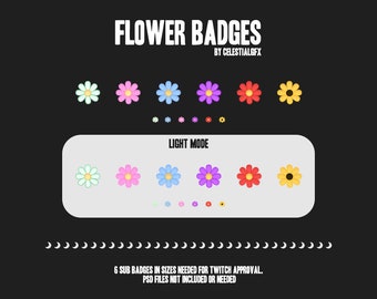 Flower Subscriber Badges || Twitch, Kick, Youtube, Discord || Loyalty Badges || Flowers, Blossoms, Floral