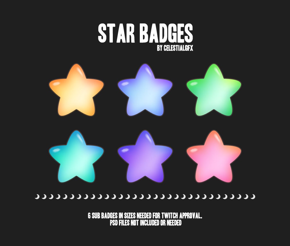 Stars Twitch Badges - Gaming Visuals