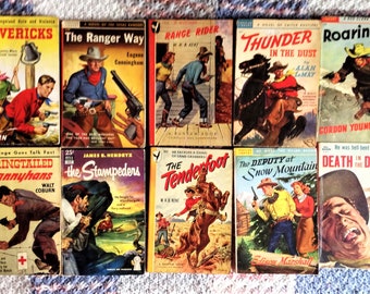 Vintage Well Read "Dusters"- Westerns w graphic covers 10 paperbacks on choice 8.50/book shipping Canada and USA only