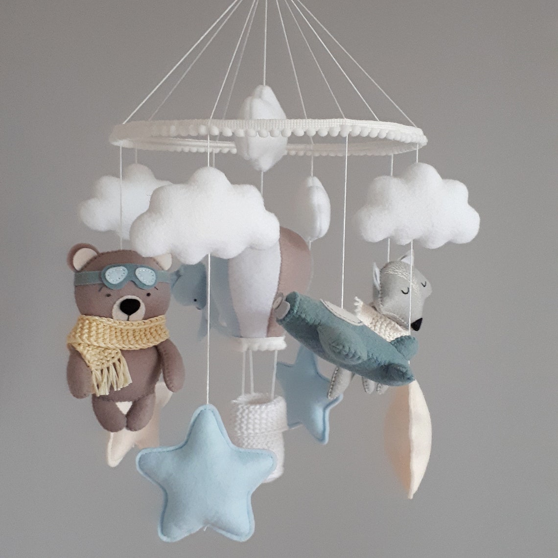 Baby Crib Mobile as Boy Nursery Decor Clouds and Stars Cot Etsy