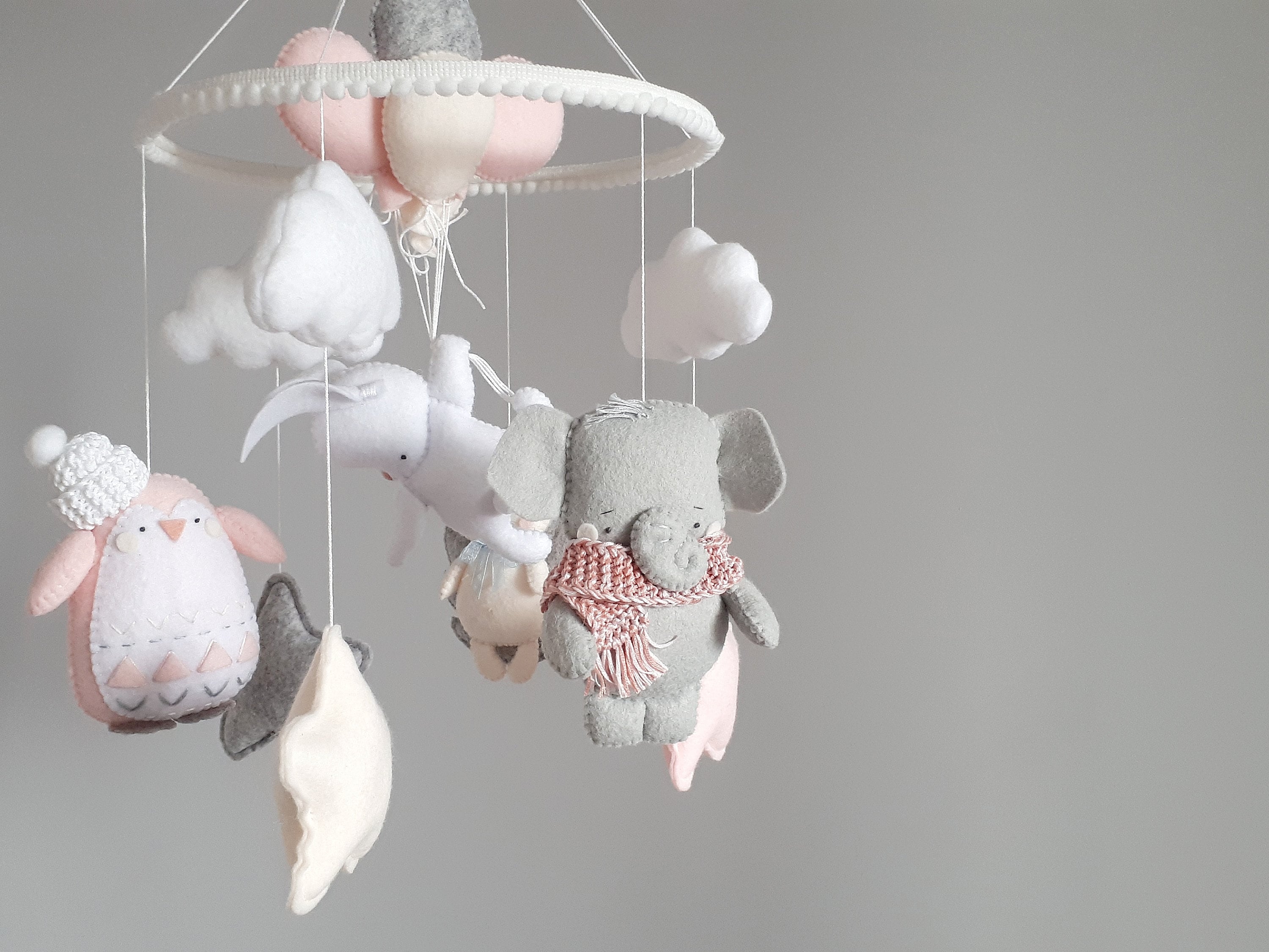 Baby cot mobile for girl This pink baby crib mobile is for a Etsy