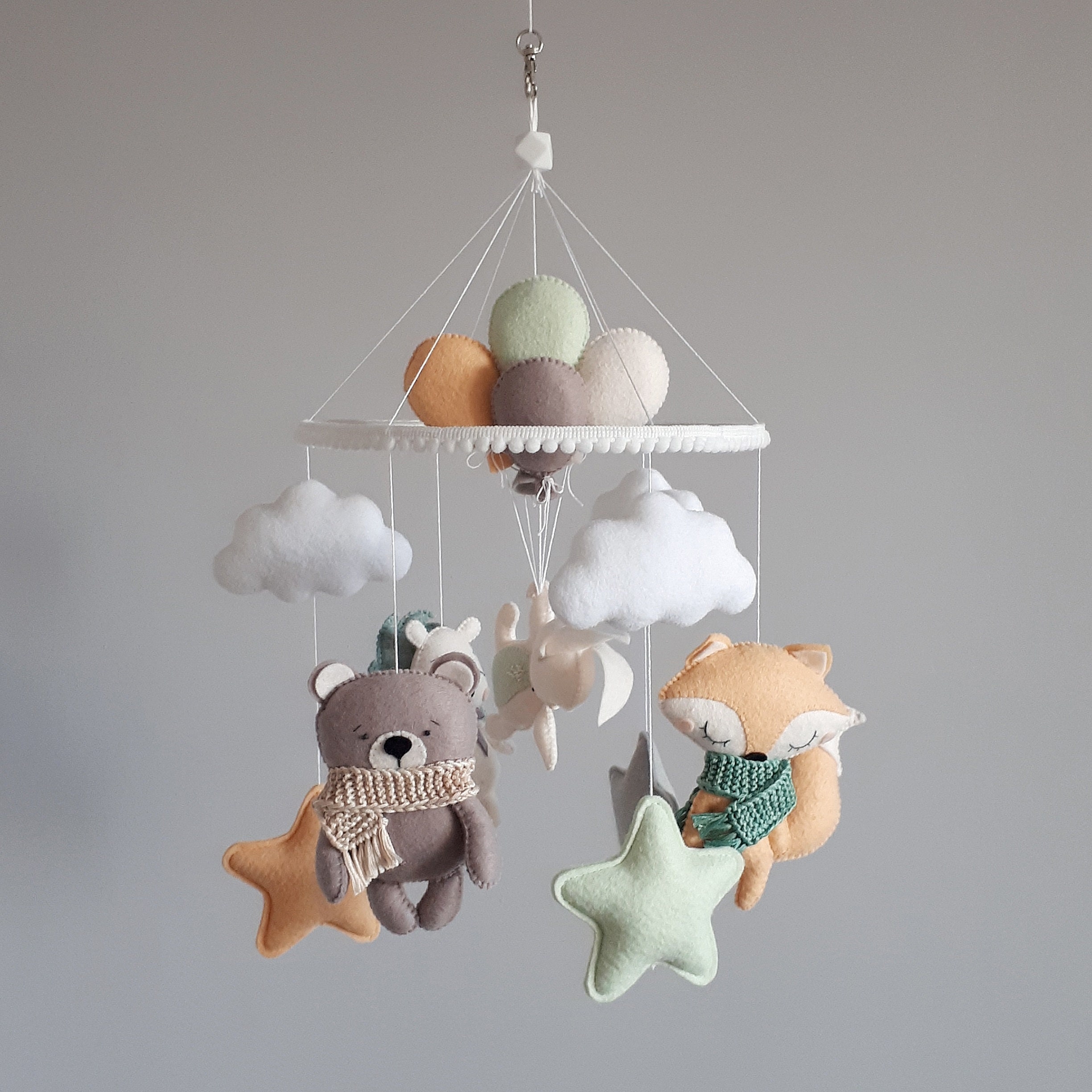 Woodland nursery Hanging baby mobile Woodland baby shower Etsy