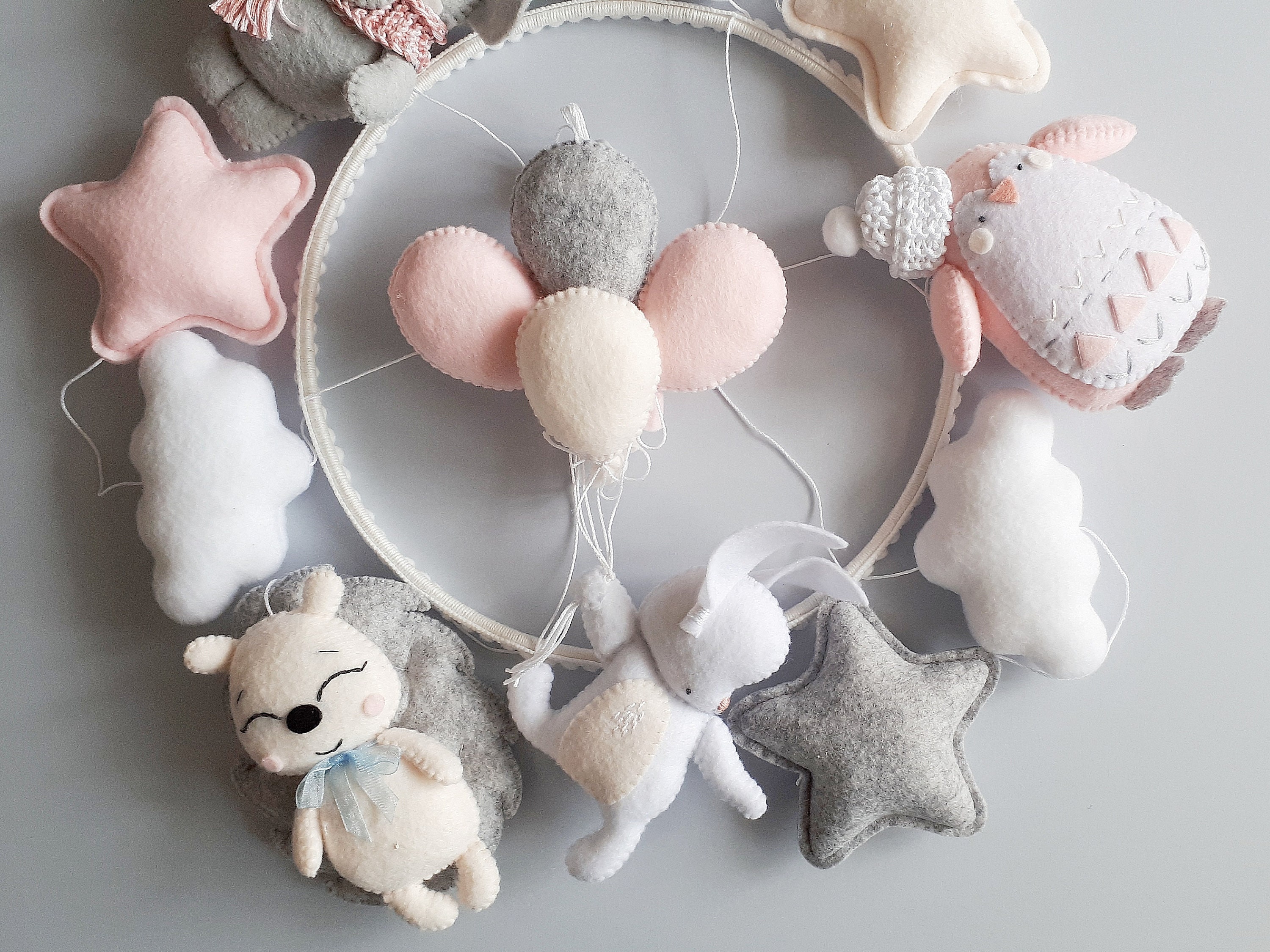 Baby cot mobile for girl This pink baby crib mobile is for a Etsy