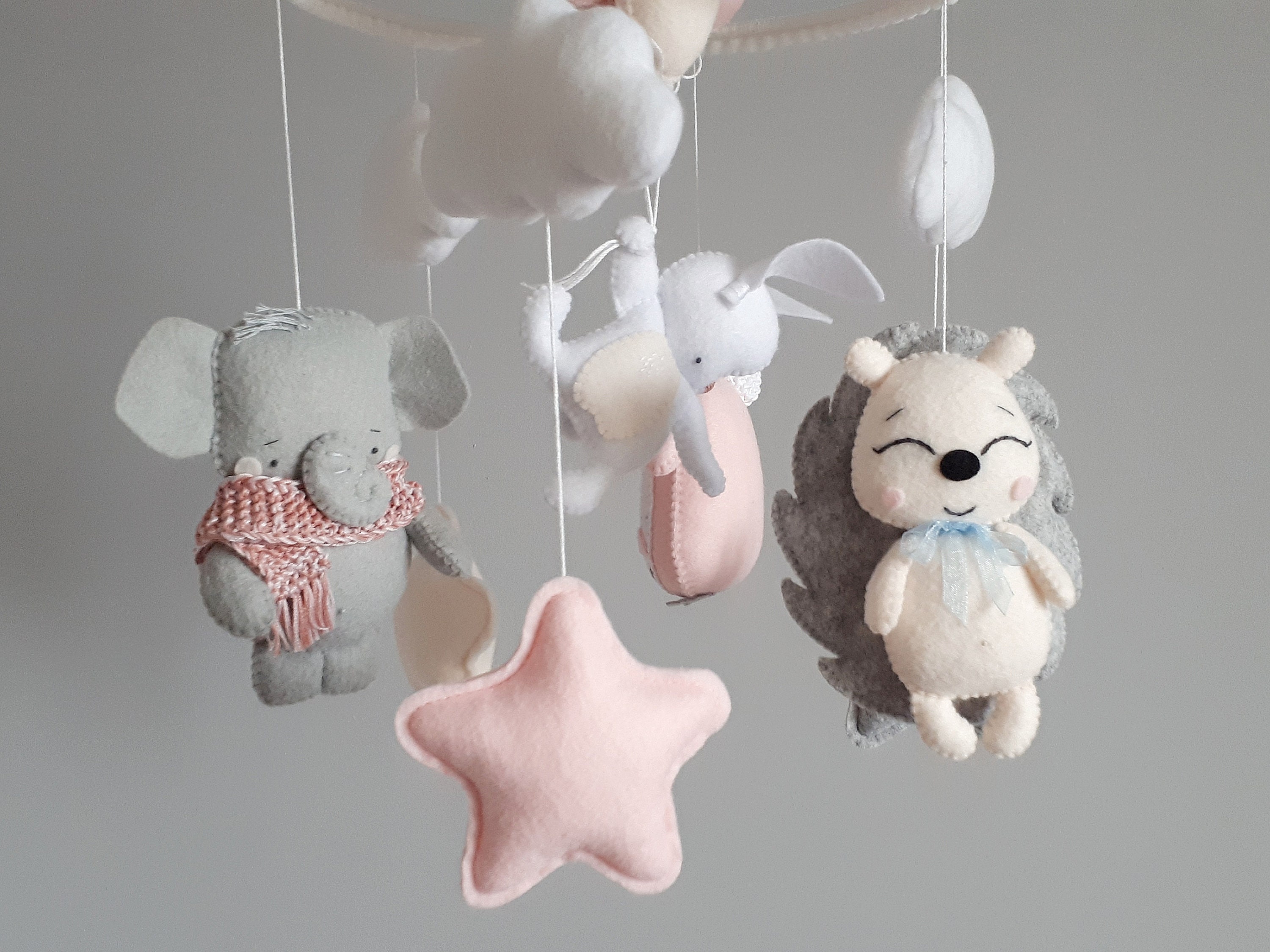 Baby cot mobile for girl This pink baby crib mobile is for a Etsy