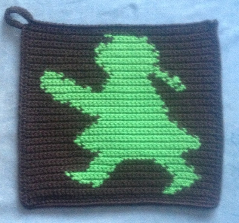 Topflappen Ampelmädchen, Baumwolle, gehäkelt Bild 2