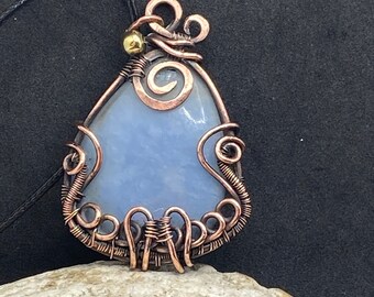 Beautiful blue Angelite pendant