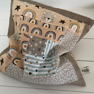 Cuscino di colza *Orso* cuscino termico circa 24 x 24 cm Patchwork