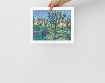 Glowing Meadow - Impressionist Artwork - Framed Poster Print