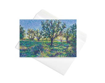 Glowing Meadow - Greeting card - Impressionist Artwork