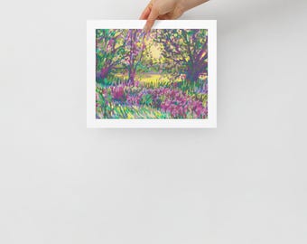 Pastel Spring Glow - Impressionist Landscape Artwork - Framed Poster Print