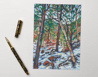 Winter Forrest Greeting Card - Nature Art Card - Blank Inside