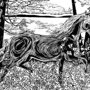 Morning Frolic Original Block Print