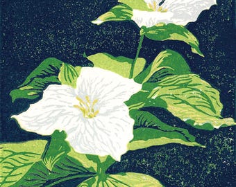 Trillium Original Block Print